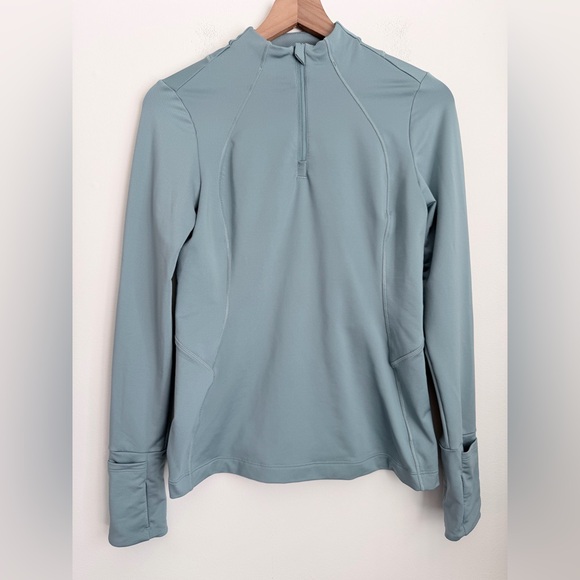Athleta Tops - Athleta Top Womens XS Blue Whistler Half Zip Flip Cuffs Thumbholes Back Pocket